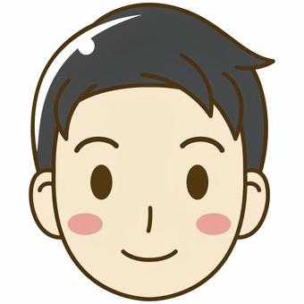 男性の顔のアイコン 男性,顔,笑顔,アイコン,スマイル,頭部,表情,正面,顔面,お兄さんのイラスト素材