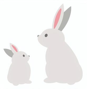 ウサギの後ろ姿（線なし）_25 うさぎ,十五夜,9月,秋,アイコン,イラスト,ウサギ,白うさぎ,兎,中秋の名月のイラスト素材