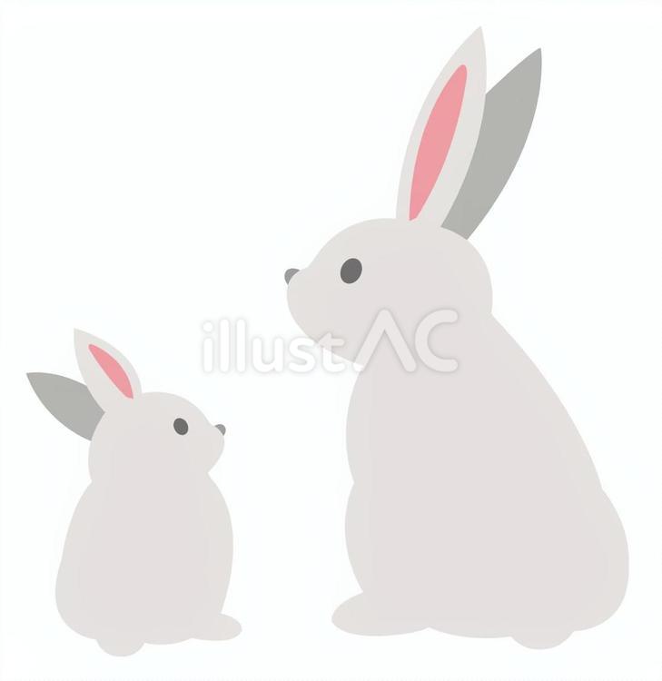 ウサギの後ろ姿（線なし）_25 うさぎ,十五夜,9月のイラスト素材