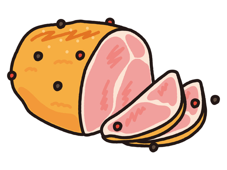 スウェーデン伝統料理ユールシンカ ハム,ローストハム,肉,肉料理,北欧料理,スウェーデン,伝統料理,クリスマス,xマス,グルメのイラスト素材