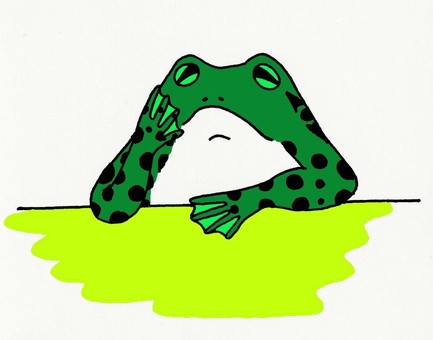 Illustration, a frog, polka dot, trouble, 