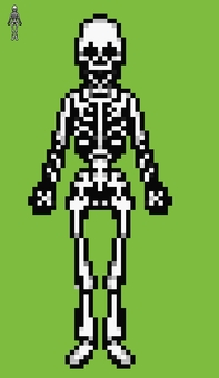 ガイコツ　ドット絵 ドット絵,レトロ,ゲーム,ピクセルアート,ガイコツ,骨,人体のイラスト素材