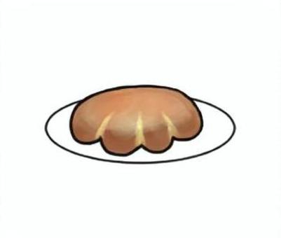 クリームパン(皿あり) クリームパン,パン,クリーム,焼きたて,食べ物,パン屋のイラスト素材