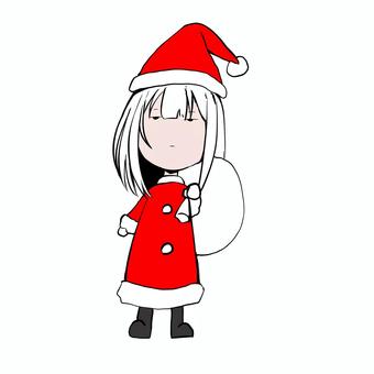 ジト目の女の子のサンタ ジト目の女の子のサンタ サンタ,女の子,クリスマス,ジト目,表情のイラスト素材