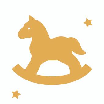 ロッキングホース ロッキングホース 木馬,クリスマス,アイコン,モチーフ,馬,おもちゃ,ロッキング,ロッキングホース,シンプル,大人っぽいのイラスト素材