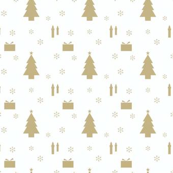 クリスマスシームレスパターン（ゴールド） クリスマス,冬,雪の結晶,ツリー,シームレス,パターン,壁紙,包装紙,テクスチャ,シンプルのイラスト素材