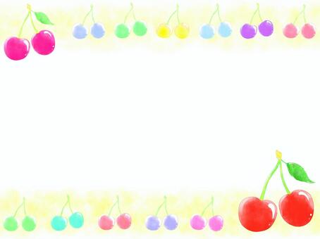 Cherry frame (yellow), , JPG and PNG