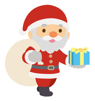 プレゼントを持つサンタクロース_25 プレゼントを持つサンタクロース_25 クリスマス,サンタ,サンタクロース,プレゼント,贈り物,メリークリスマス,クリスマスイブ,12月,冬,笑顔のイラスト素材