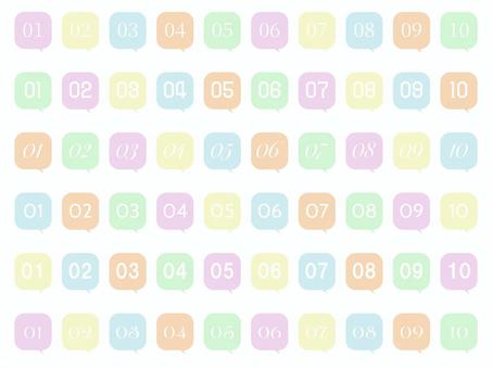 角丸ふきだし番号文字抜きセット あしらい,フレーム,手書き,リボン,吹き出し,枠,レトロ,シルエット,パターン,イラストのイラスト素材