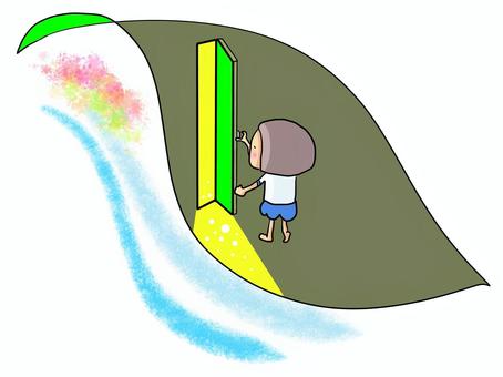 葉のドア おかっぱ 葉のドア おかっぱ 葉,ドア,おかっぱ,女の子,体操服,素朴,子どものイラスト素材