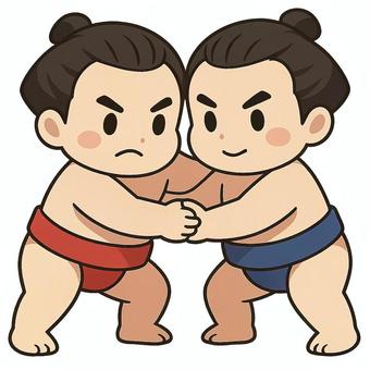 かわいいデフォルメ相撲イラスト