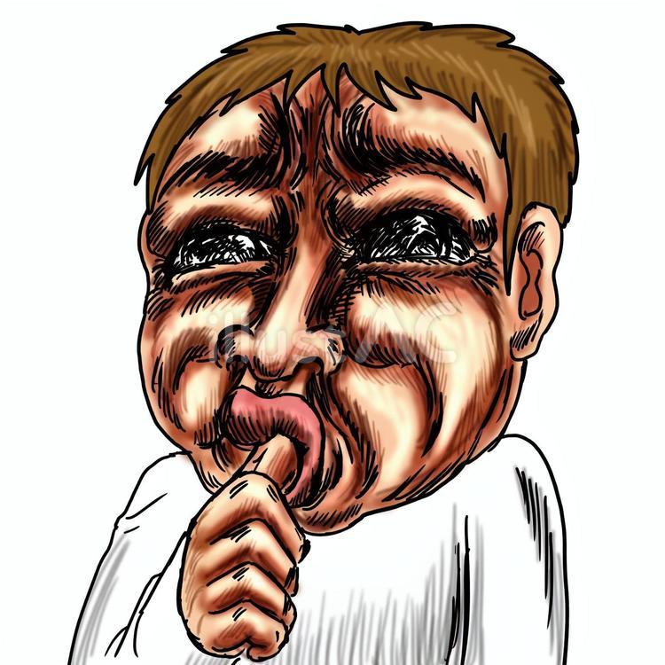指をくわえて甘える男性 甘える,甘えん坊,幼児退行のイラスト素材