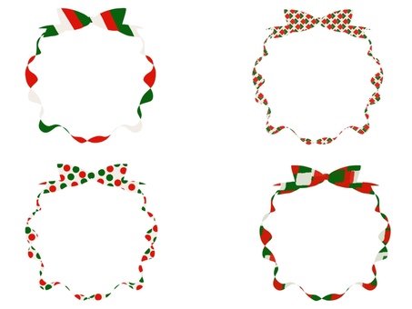 トリコローレリボンの丸いフレームセット トリコローレリボンの丸いフレームセット フレーム,丸い,丸っこい,円形,丸型,セット,リボン,ヒラヒラ,トリコローレ,イタリアのイラスト素材