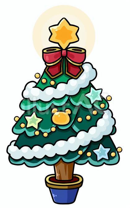 可愛いクリスマスツリーのイラスト