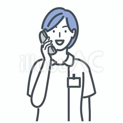 電話をする看護師