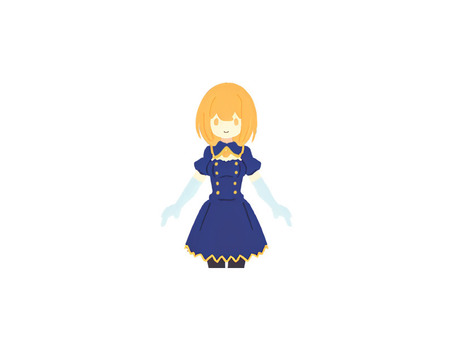 青軍服ワンピ風女性 女性,ワンピース,挿絵,デフォルメ,ワンポイント,デザイン,プレーン,アイテム,シンプル,素材のイラスト素材