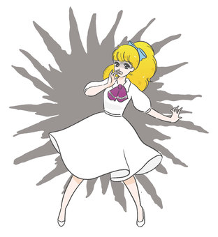 昭和風少女49目開けてる衝撃背景付 少女漫画,80年代,70年代,女の子,レトロ,古風,漫画,女性,昭和,悲劇のイラスト素材