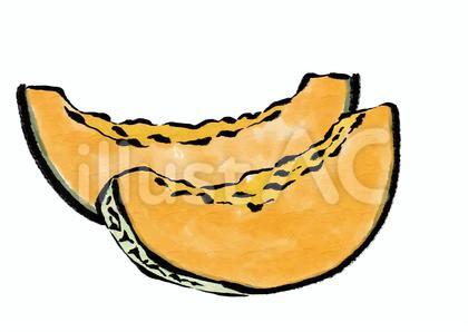 複数のカットされた赤肉メロン(水墨)