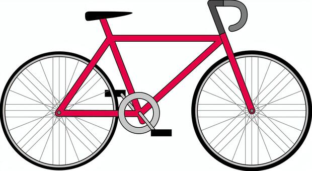 自転車スポーツ用 自転車,サイクリング,二輪,運動,駐輪,スポーツ用,横向き,赤のイラスト素材