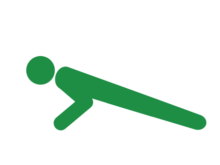 筋トレ：腕立て伏せで体を鍛える人（緑） 人,人物,全身,ピクトグラム,筋トレ,腕立て伏せ,プッシュアップ,腕,トレーニング,練習のイラスト素材