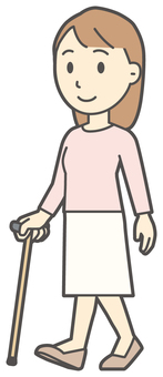  ロングヘア女性-342-全身 歩く,女性,女の子,人物,かわいい,ウォーキング,歩行,運動,歩いている,散歩のイラスト素材