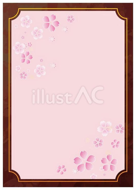 春の桜　フレーム背景　 フレーム,背景,春のイラスト素材