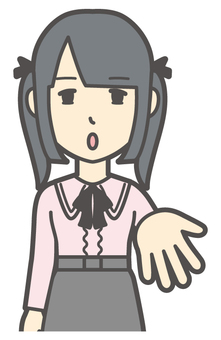  地雷系女子-017-バスト ください,真剣,地雷系,女性,女の子,ツインテール,人物,かわいい,一生懸命,考えるのイラスト素材