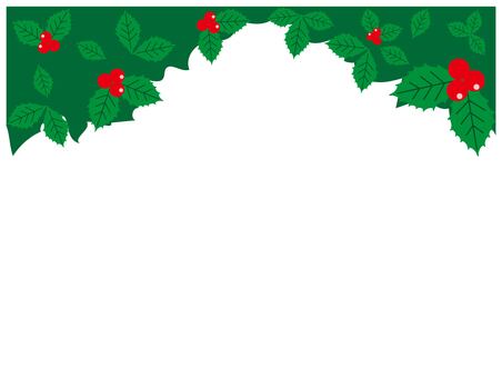 柊の装飾背景イラスト クリスマス,ひいらぎ,かわいい,グリーティングカード,柊,背景,壁紙,雪,結晶,レッドのイラスト素材