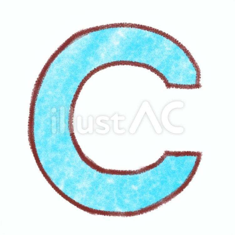 クレヨン風　アルファベット　C c,文字,クレヨン風のイラスト素材
