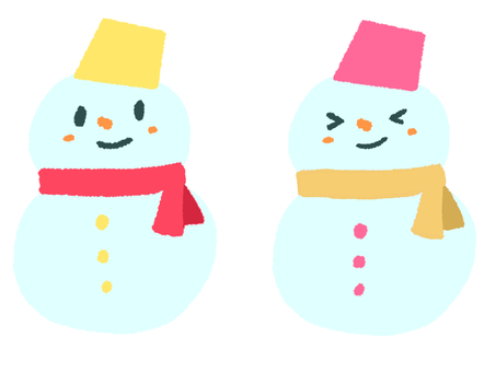 かわいい雪だるま2種