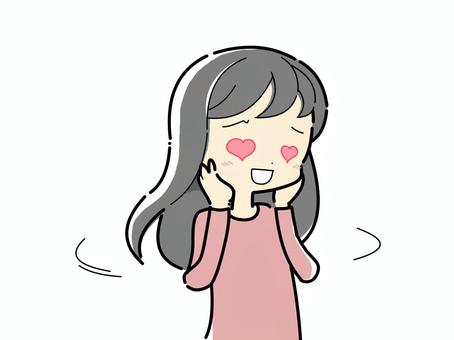 上半身-女性-ハートの目 上半身,女性,ハート目,若い,１０代,２０代,３０代,女の子,お姉さん,お母さんのイラスト素材