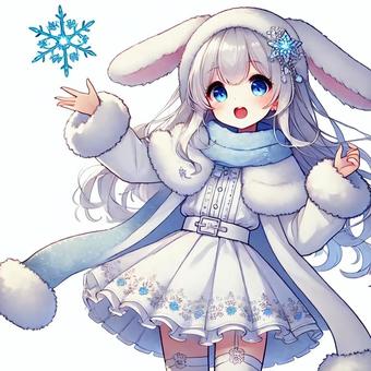 A cute rabbit-eared girl from another world, JPG and PNG A cute rabbit-eared girl from another world, husa ear, rabbit, white back, JPG and PNG