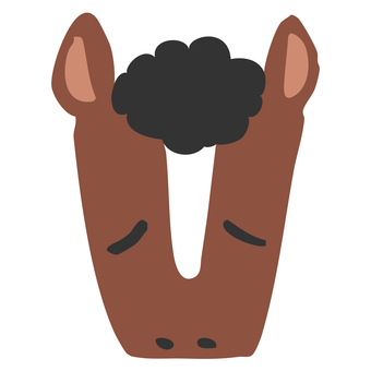 しょんぼりした馬の顔 馬,ウマ,顔,表情,悲しい,しょんぼり,残念,うま,動物,生き物のイラスト素材