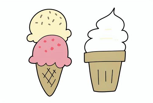 アイスクリーム アイスクリーム アイスクリーム,ソフトクリーム,美味しいのイラスト素材