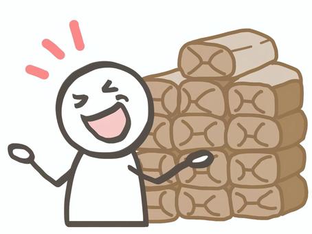 棒人間　お米大富豪 棒人間,人,米,大量,自慢,傲慢,食糧,米騒動,保存,偉そうのイラスト素材