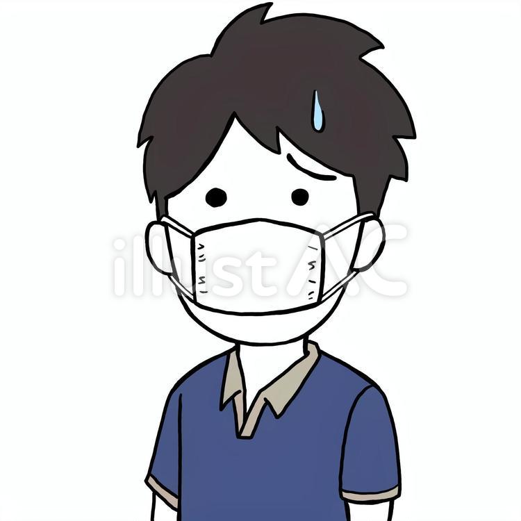 小さいマスク 男性,マスク,感染症のイラスト素材