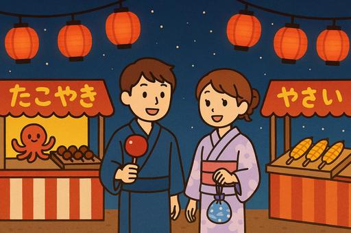 夏祭りのイラスト