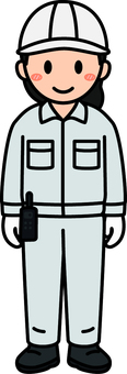 グレーの作業員の女性です。 グレーの作業員の女性です。 作業員,シンプル,スタッフ,従業員,アルバイト,パート,倉庫,運搬,物流,作業のイラスト素材