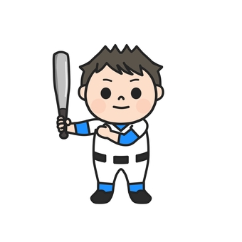 野球のバットを持ってポーズをとる男の子4 野球,バット,男の子,ユニフォーム,試合,練習,スポーツ,チーム,打者,バッティングのイラスト素材