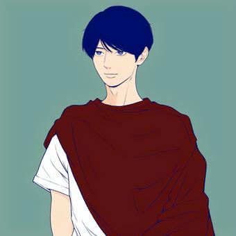 着崩しボーイ 少年,着崩し,トレーナー,イケメン,漫画のイラスト素材