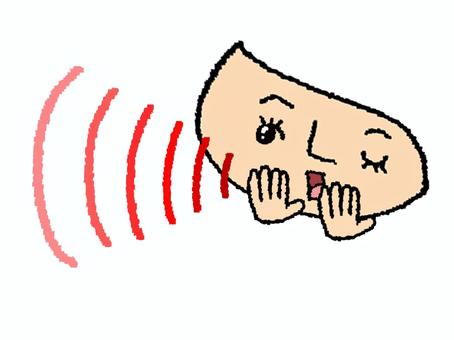 大きな声を出すリアクション 大声,手,顔,リアクション,可愛い,お知らせ用,宣伝用,pop調,手描き,挿絵のイラスト素材