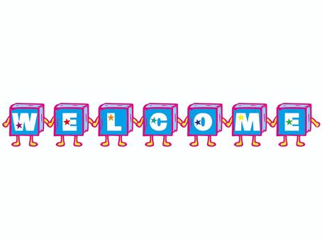 ウェルカムボード〜手繋ぎ ウェルカム,いらっしゃい,ウェルカムボード,ウェルカムサイン,welcomeのイラスト素材
