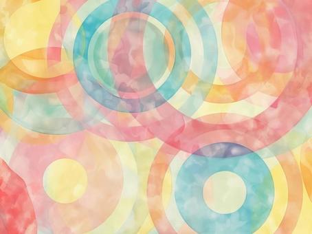 同心円の水彩模様