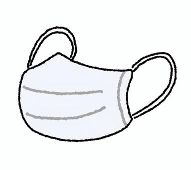 手描き風のマスク 手描き風のマスク マスク,白,手描き,シンプル,かわいいのイラスト素材