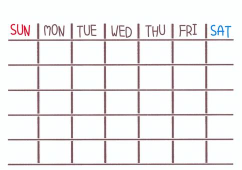 カレンダー作成用素材 カレンダー,曜日,マス,手作り,かわいい,暦のイラスト素材