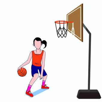 バスケットボール 005 バスケットボール,バスケ選手,女性のイラスト素材
