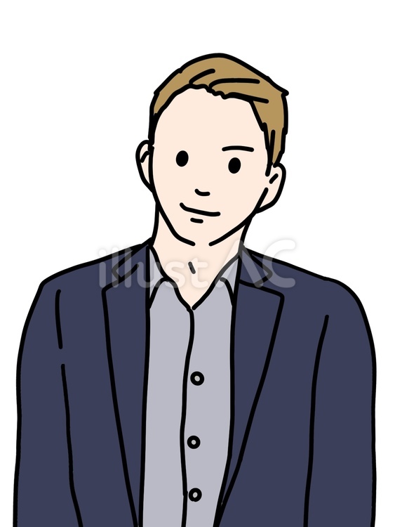 ネイビーのジャケットを着た男性 男性,正面,ジャケットのイラスト素材