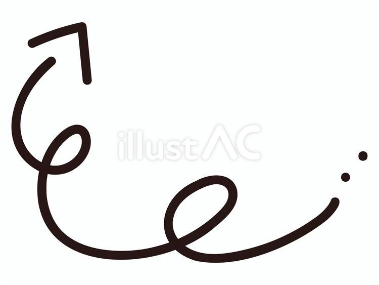 視線誘導くるっと手描き矢印素材（黒） 矢印,手書き,くるっとのイラスト素材