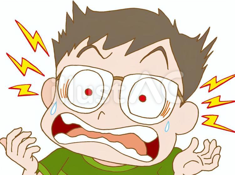 子供の表情　ショック 表情,バストアップ,かわいいのイラスト素材