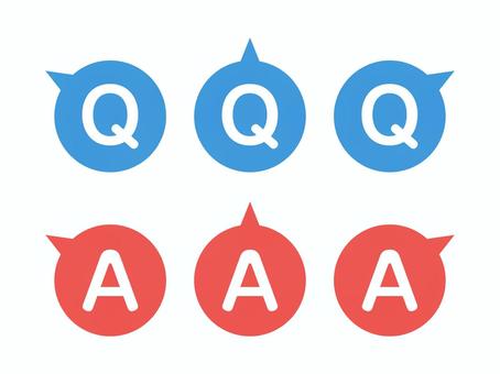 シンプルなQ＆A　ふきだし下セット クイズ,ｑ＆ａ,q,クエスチョン,質問,青,a,アンサー,答え,赤のイラスト素材